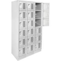 Assembled Lockerettes Clean Line Perforated Economy Lockers, 6 -tier, Bank of 3, 18" x 72" x 12", Steel CSL Industriel Inc.