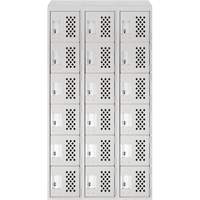 Clean-Line Perforated Lockerette, 6 -tier, Bank of 3, 12" x 72" x 12", Steel CSL Industriel Inc.