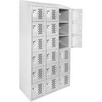 Clean-Line Perforated Lockerette, 6 -tier, Bank of 3, 12" x 72" x 12", Steel CSL Industriel Inc.