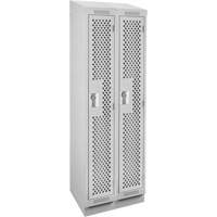 Clean Line Lockers, Bank of 2, 24" x 18" x 82", Steel, Grey, Rivet (Assembled), Perforated CSL Industriel Inc.