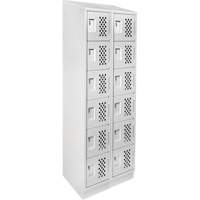 Assembled Lockerettes Clean Line Perforated Economy Lockers, 6 -tier, Bank of 2, 18" x 72" x 12", Steel CSL Industriel Inc.