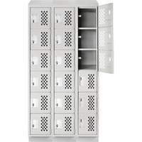 Assembled Lockerettes Clean Line Perforated Economy Lockers, 6 -tier, Bank of 3, 18" x 72" x 12", Steel CSL Industriel Inc.
