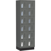 Concorde Heavy-Duty Lockers, 6 -tier, Bank of 2, 24" x 18" x 76", Steel, Charcoal, Welded (Assembled) CSL Industriel Inc.