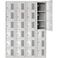 Petits casiers Clean Line, 6 niveaux, Bloc de 4, 18" x 72" x 12", Acier CSL Industriel Inc.
