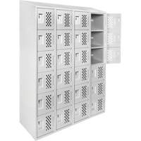 Casiers &eacute;conomiques perfor&eacute;s et assembl&eacute;s Clean Line, 6 niveaux, Bloc de 4, 18" x 72" x 12", Acier CSL Industriel Inc.