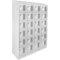 Casiers &eacute;conomiques perfor&eacute;s et assembl&eacute;s Clean Line, 6 niveaux, Bloc de 4, 18" x 72" x 12", Acier CSL Industriel Inc.