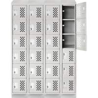 Casiers &eacute;conomiques perfor&eacute;s et assembl&eacute;s Clean Line, 6 niveaux, Bloc de 4, 18" x 72" x 12", Acier CSL Industriel Inc.