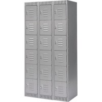 Casiers, 6 niveaux, Bloc de 3, 36" x 18" x 72", Acier, Gris, D&eacute;mont&eacute; CSL Industriel Inc.