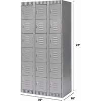 Casiers, 6 niveaux, Bloc de 3, 36" x 18" x 72", Acier, Gris, D&eacute;mont&eacute; CSL Industriel Inc.