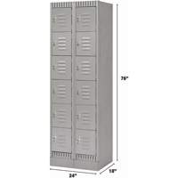 Casiers, 6 niveaux, Bloc de 2, 24" x 18" x 76", Acier, Gris, D&eacute;mont&eacute; CSL Industriel Inc.