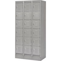 Casiers, 6 niveaux, Bloc de 3, 36" x 18" x 76", Acier, Gris, D&eacute;mont&eacute; CSL Industriel Inc.