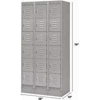Casiers, 6 niveaux, Bloc de 3, 36" x 18" x 76", Acier, Gris, D&eacute;mont&eacute; CSL Industriel Inc.