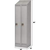 Lockers, Bank of 2, 24" x 18" x 86", Steel, Grey, Knocked Down CSL Industriel Inc.