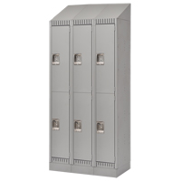 Lockers, 2 -tier, Bank of 3, 36" x 18" x 86", Steel, Grey, Knocked Down CSL Industriel Inc.