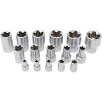 5-Point EPR Torx Socket Set, 16 Pieces, 1/2"/1/4"/3/8" Drive Size CSL Industriel Inc.