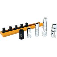 Chrome Finish Socket Set with Rail, 5 Pieces, 1/4" Drive Size CSL Industriel Inc.