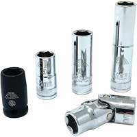 Chrome Finish Socket Set with Rail, 5 Pieces, 1/4" Drive Size CSL Industriel Inc.