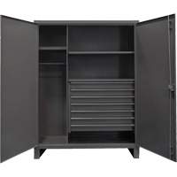 Extra Heavy-Duty Wardrobe Cabinet, Steel, 48" W x 24" D x 78" H, Grey CSL Industriel Inc.