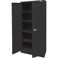 Armoire d'entreposage, Acier, 4 Tablettes, 66" h x 30" la x 15" P, Noir CSL Industriel Inc.