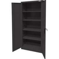 Armoire d'entreposage, Acier, 4 Tablettes, 66" h x 30" la x 15" P, Noir CSL Industriel Inc.