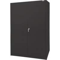 Armoire d'entreposage, Acier, 4 Tablettes, 78" h x 48" la x 24" P, Noir CSL Industriel Inc.