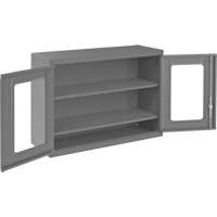 Wall-Mountable Storage Cabinet with Clearview Doors, 26-15/16" H x 35-7/8" W x 13-11/16" D, 2 Shelves, Steel, Grey CSL Industriel Inc.