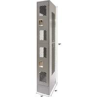 Vented Lockers, 2 -tier, 12" x 18" x 78", Steel, Grey, Knocked Down, Perforated CSL Industriel Inc.