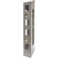 Vented Lockers, 2 -tier, 12" x 18" x 88", Steel, Grey, Knocked Down, Perforated CSL Industriel Inc.