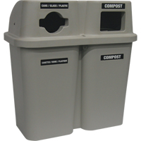 Recycling Containers Bullseye, Curbside, Plastic, 2 x 22 US gal. CSL Industriel Inc.