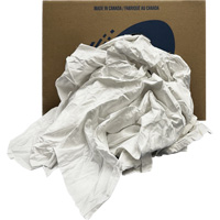 Recycled Wiping Rags, Cotton, White, 20 lbs. CSL Industriel Inc.