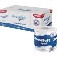 Papier hygi&eacute;nique de premi&egrave;re qualit&eacute; Snow Soft, 2 Pli, 600 Feuilles/Rouleu, Longueur 145', Blanc CSL Industriel Inc.