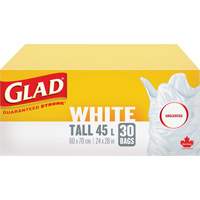 Sacs &agrave; ordures hauts 45 L sans parfum, R&eacute;gulier, 24" la x 28" lo, Blanc CSL Industriel Inc.