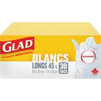 Sacs &agrave; ordures hauts 45 L sans parfum, R&eacute;gulier, 24" la x 28" lo, Blanc CSL Industriel Inc.