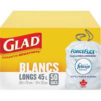 Tall 45L Febreze Garbage Bags, Regular, 24" W x 28" L, White CSL Industriel Inc.