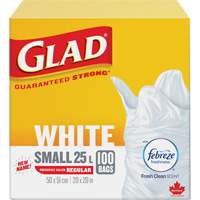 Small 25L Febreze Garbage Bags, Regular, 20" W x 20" L, White CSL Industriel Inc.
