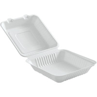 Contenants &agrave; charni&egrave;re pour nourriture compostable, Bagasse, Carr&eacute;e CSL Industriel Inc.