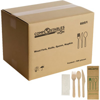 Wood Cutlery Set in Paper Bag CSL Industriel Inc.