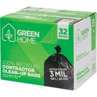 Green Home Garbage Bags, Strong, 33" W x 48" L, 3 mils, Black, 159 L (42 Gal.) Capacity CSL Industriel Inc.