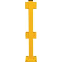 Poteau en ligne pour garde-corps l&eacute;gers, Acier, 42" h, Jaune s&eacute;curit&eacute; OSHA CSL Industriel Inc.