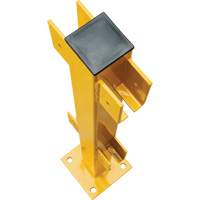 Poteau en ligne pour garde-corps l&eacute;gers, Acier, 42" h, Jaune s&eacute;curit&eacute; OSHA CSL Industriel Inc.