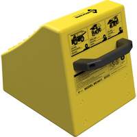Cale de roue ultra-robuste pour l'exploitation mini&egrave;re Checkers Safety sans support, PEHD, Jaune, 14-1/2" la x 17-1/2" p x 16" h CSL Industriel Inc.