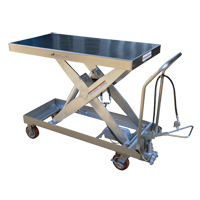 Pneumatic Hydraulic Scissor Lift Table, Stainless Steel, 47-1/2" L x 24" W, 2000 lbs. Cap. CSL Industriel Inc.