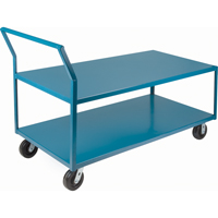 Heavy-Duty Low Profile Shop Carts, 2 Tiers, 30" W x 60" D x 41" H, 2400 lbs. Cap. CSL Industriel Inc.