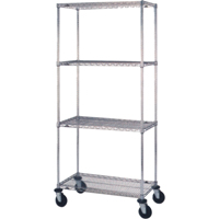 Chariots en treillis m&eacute;tallique, Chrom&eacute;, 18" x 69" x 36", Capacit&eacute; 800 lb CSL Industriel Inc.