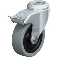 Light-Duty Caster, Swivel with Brake, 4" (101.6 mm), Solid Rubber, 242 lbs. (110 kg.) CSL Industriel Inc.