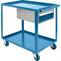 Heavy Duty Shelf Cart with Drawer, 1200 lbs. Capacity, Steel, 24" x W, 36" x H, 39" D, Rubber Wheels, All-Welded, 1 Drawers CSL Industriel Inc.