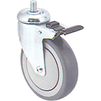 Zinc Plated Caster, Swivel with Brake, 4" (102 mm) Dia., 200 lbs. (91 kg.) Capacity CSL Industriel Inc.