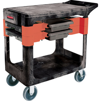 Chariots &agrave; outils d'entretien, 2 tiroirs, 38" lo x 19-1/4" la x 33-3/8" h, Noir CSL Industriel Inc.