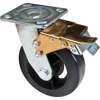 Mold-on Caster, Swivel with Brake, 6" (152.4 mm), Rubber, 550 lbs. (249 kg.) CSL Industriel Inc.