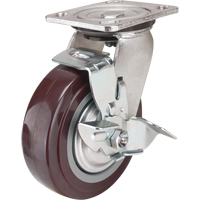 Caster, Swivel with Brake, 6" (152.4 mm), Polyurethane, 850 lbs. (385 kg.) CSL Industriel Inc.